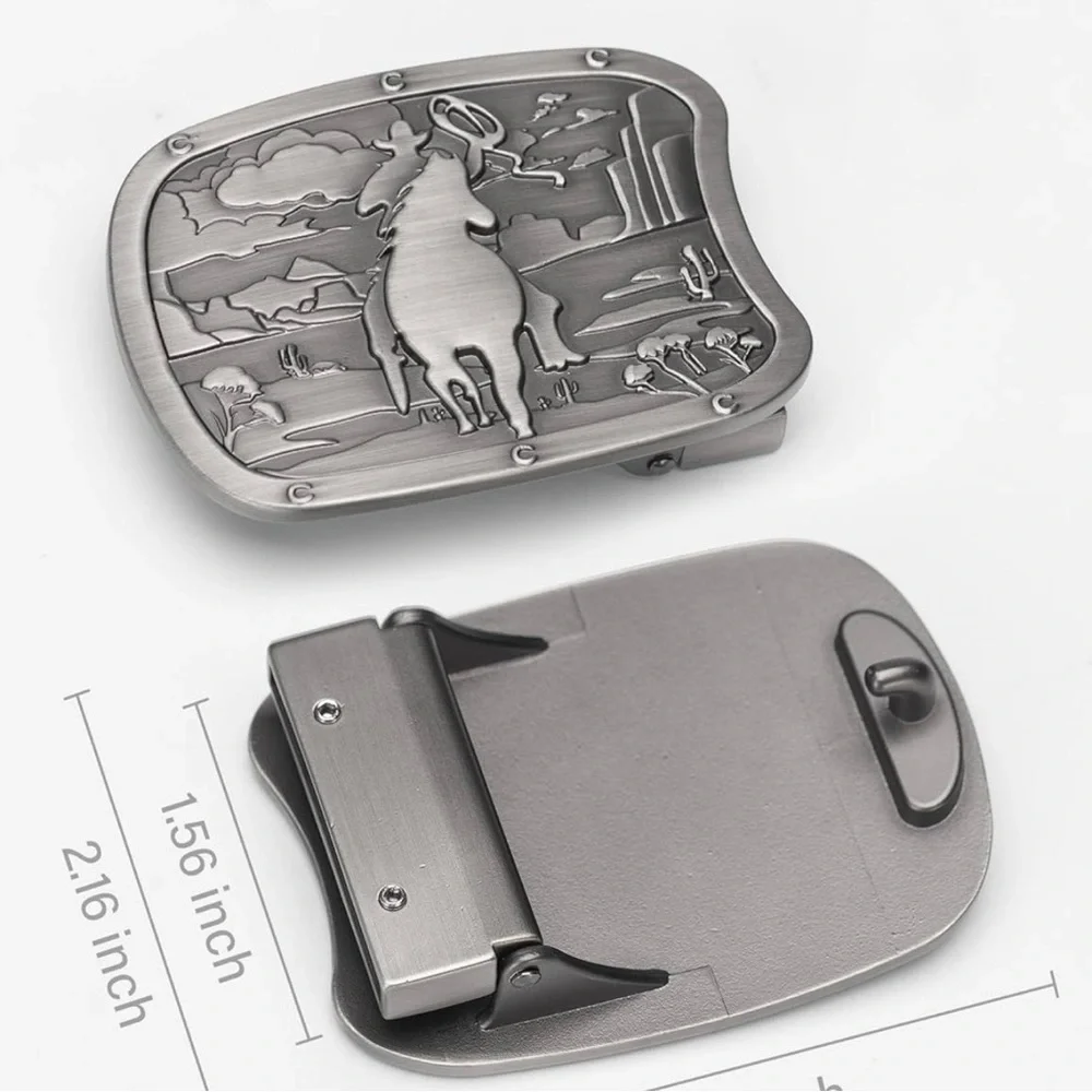 Silver tone Western Cowboy Belt Buckle